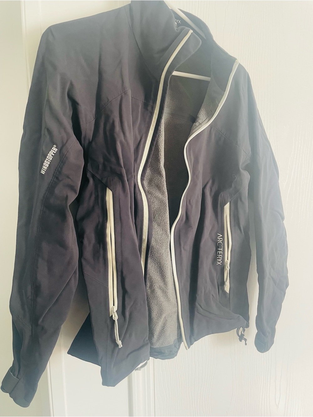 Arc'teryx Black Performance Softshell Jacket with White Trim